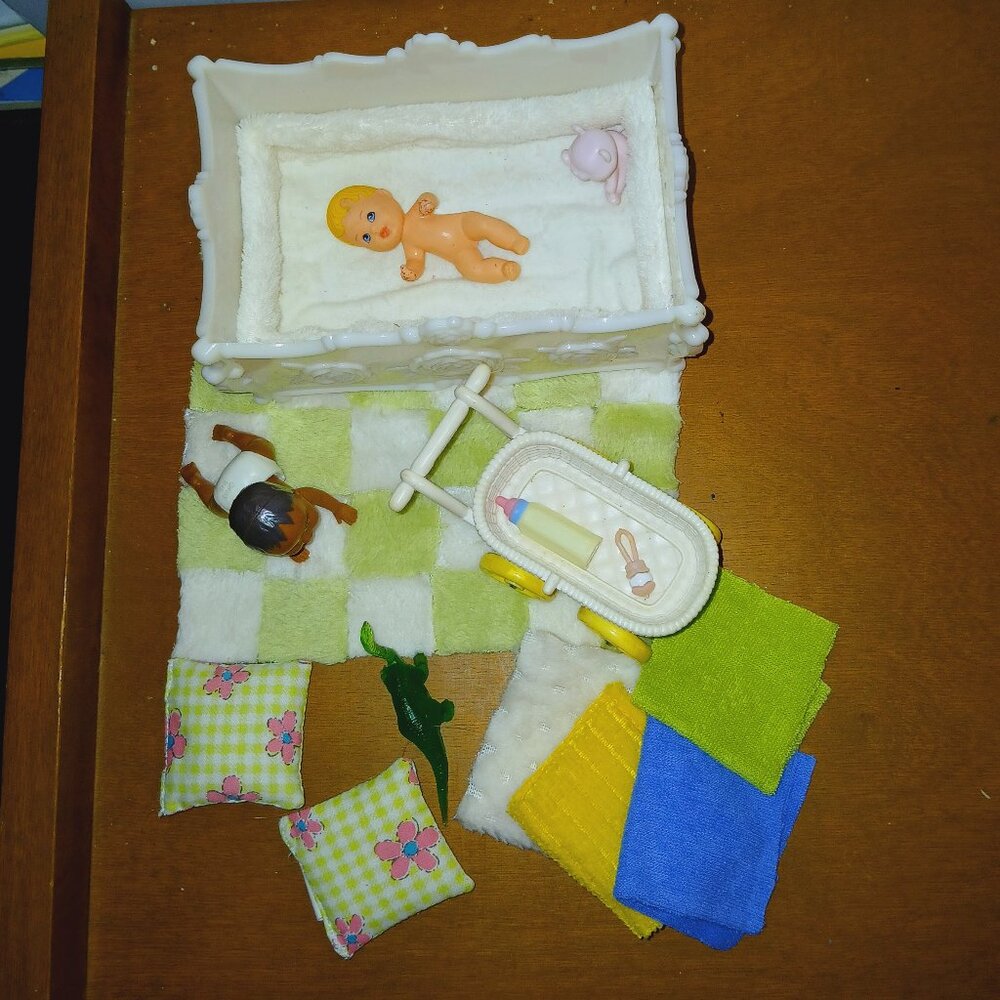 Barbie Mattel baby playscale dollhouse fashion doll babies with items furniture